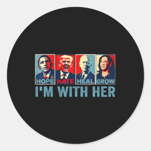 Sticker Rond 2024 La chemise je suis avec son président de vote