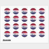 Sticker Rond 2024 Pour Dieu et Pays USA Drapeau VOTE (Feuille)