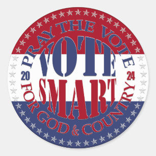 Sticker Rond 2024 Priez pour le vote pour Dieu et le pays Votez