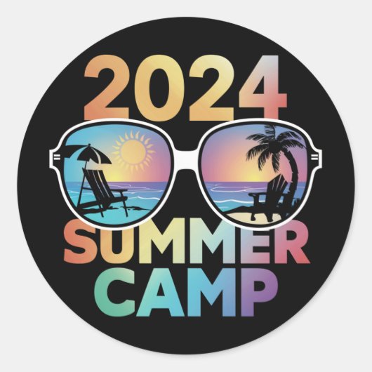 Sticker Rond 2024 Summer Camp Vacation Matching Family Group (Devant)