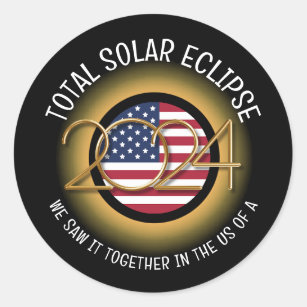 STICKER ROND 2024 TOTAL SOLAIRE ECLIPSE USA