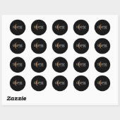 Sticker Rond 2024 Totalité Eclipse Solar 2024 (Feuille)