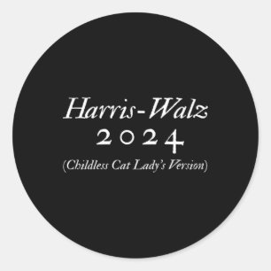 Sticker Rond 2024 - Version de la chatte sans enfant Lady