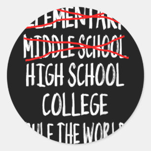 Sticker Rond 2025 Junior High Graduation Funny Middle School Gr