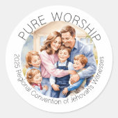 Sticker Rond 2025 JW Pure Worship Convention Family (Devant)
