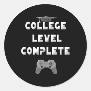 Sticker Rond 2025 Niveau collégial Complet Funny Video Gamer Gr