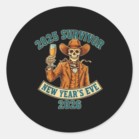 Sticker Rond 2025 Survivor New Year's Eve 2026  (Devant)