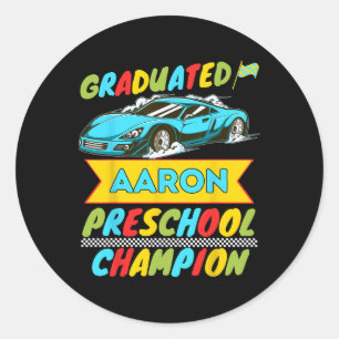 Sticker Rond 2026 Aaron Dernier Jour De Maternelle Personnalisé