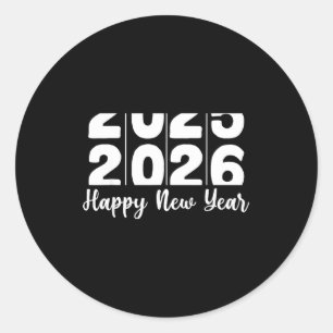 Sticker Rond 2026 Bonne Année Chiffres Gras Fête de Célébration