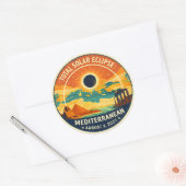 Sticker Rond 2027 Mediterranean Solar Eclipse (Enveloppe)