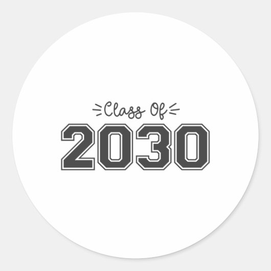 Sticker Rond 2030 seniors, Classe de 2030 Graduation (Devant)