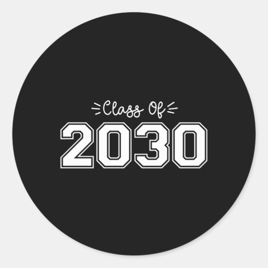 Sticker Rond 2030 seniors, Classe de 2030 Graduation (Devant)