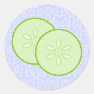 Sticker Rond 20 - 1,5" Bâton d'affaires Bleu Spa Damas Massage