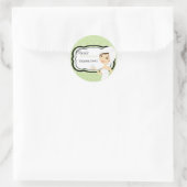 Sticker Rond 20 - 1,5" Bâton d'affaires - Massage Spa Damas ver (Sac)