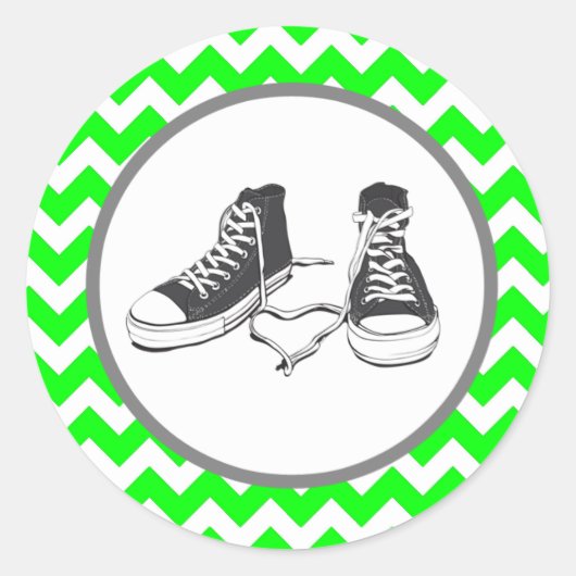 Sticker Rond 20 - 1,5 Envelope Sceau Adolescent Baskets Chevron (Devant)