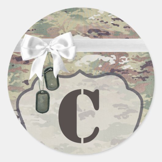Sticker Rond 20 - 1,5 Envelope Sceau Armée OCP Camo Uniform Cam (Devant)