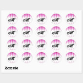 Sticker Rond 20 - 1,5 Envelope Sceau Ombre Pink Chevron (Feuille)