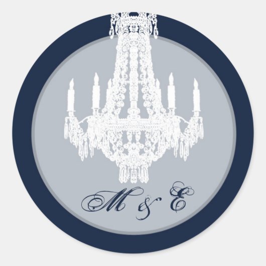 Sticker Rond 20 - 1,5 Enveloppe Chandelier en cristal de sceau (Devant)