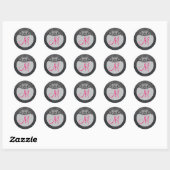 Sticker Rond 20 - 1,5 Enveloppe Monogramme dentelle florale ros (Feuille)