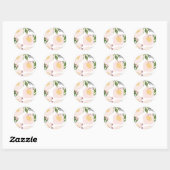 Sticker Rond 20 - 1,5 Enveloppe Phoque Fleurs florales blanches (Feuille)