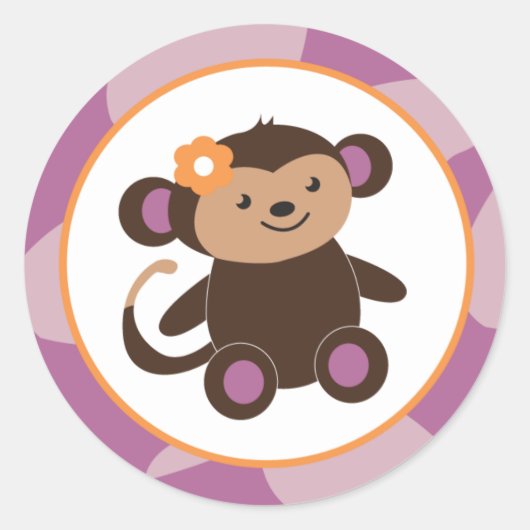 Sticker Rond 20 - 1,5" Enveloppe Purple Jacana Animal Thème (Devant)