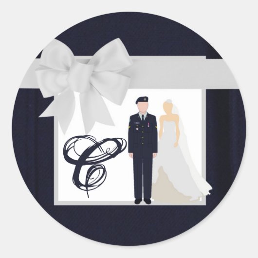 Sticker Rond 20 - 1,5 Enveloppe Sceau ARMÉE Uniforme Blues Brid (Devant)