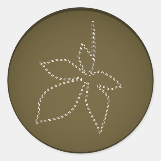 Sticker Rond 20 - 1,5 Enveloppe Sceau Automne Floral Chute Brow (Devant)