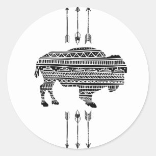 Sticker Rond 20 - 1,5 Enveloppe Sceau Boho Buffalo Tribal Patte