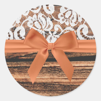 Sticker Rond 20 - 1,5 Enveloppe Sceau Bois et dentelle