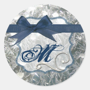 Sticker Rond 20 - 1,5 Enveloppe Sceau Cracké Glace hiver Neige