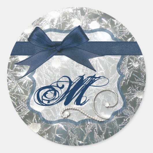 Sticker Rond 20 - 1,5 Enveloppe Sceau Cracké Glace hiver Neige (Devant)