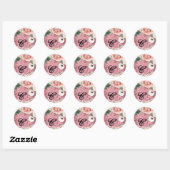 Sticker Rond 20 - 1,5 Enveloppe Sceau Géométrique Rose de jardi (Feuille)