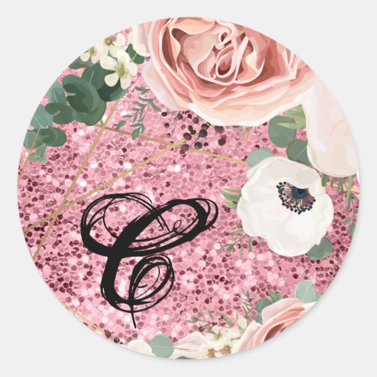 Sticker Rond 20 - 1,5 Enveloppe Sceau Géométrique Rose de jardi (Devant)