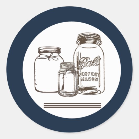 Sticker Rond 20 - 1,5 Enveloppe Sceau Mason Jar Pays Rustique (Devant)