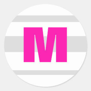 Sticker Rond 20 - 1,5 Enveloppe Sceau moderne néon rayé rose