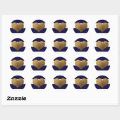 Sticker Rond 20 - 1,5 Enveloppe Sceau Moderne Stripe Marine Bla (Feuille)