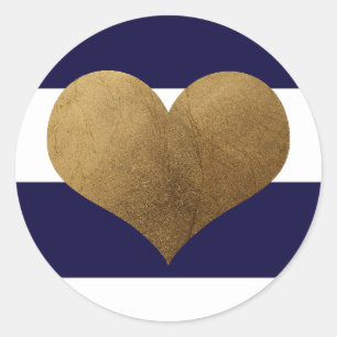 Sticker Rond 20 - 1,5 Enveloppe Sceau Moderne Stripe Marine Bla