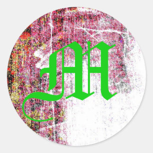 Sticker Rond 20 - 1,5 Enveloppe Sceau Neon Grunge Couleur