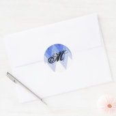 Sticker Rond 20 - 1,5 Enveloppe Sceau Ombre bleu Chevron (Enveloppe)