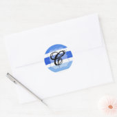 Sticker Rond 20 - 1,5 Enveloppe Sceau Ombre Stripe Ligne Bleue  (Enveloppe)