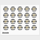 Sticker Rond 20 - 1,5 Enveloppe Sceau Ombre Stripe Ligne Noire (Feuille)