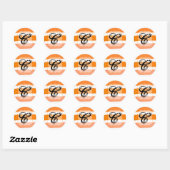 Sticker Rond 20 - 1,5 Enveloppe Sceau Ombre Stripe Orange Line (Feuille)