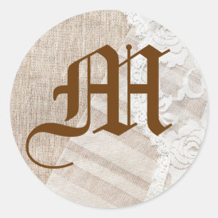 Sticker Rond 20 - 1,5 Enveloppe Sceau Pays Dentelle mouchoir