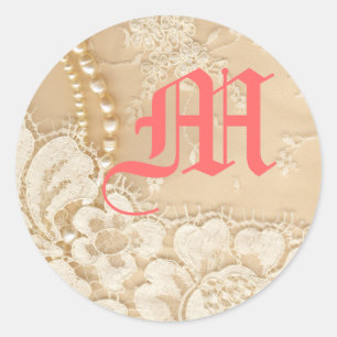 Sticker Rond 20 - 1,5 Enveloppe Sceau Pays Dentelle Victorienne