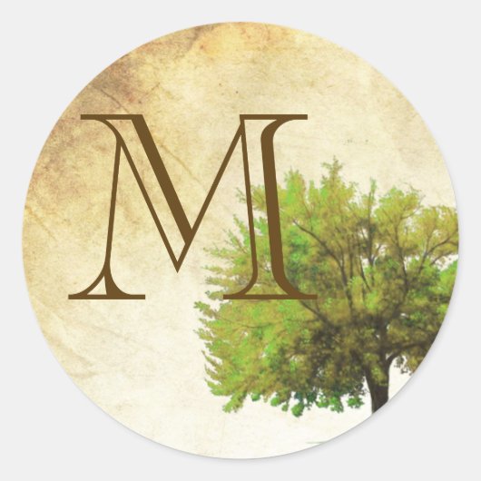 Sticker Rond 20 - 1,5 Enveloppe Sceau Ressort Arbre vieilli Pap (Devant)