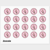 Sticker Rond 20 - 1,5" Enveloppe Sceau rose Sock Singe (Feuille)