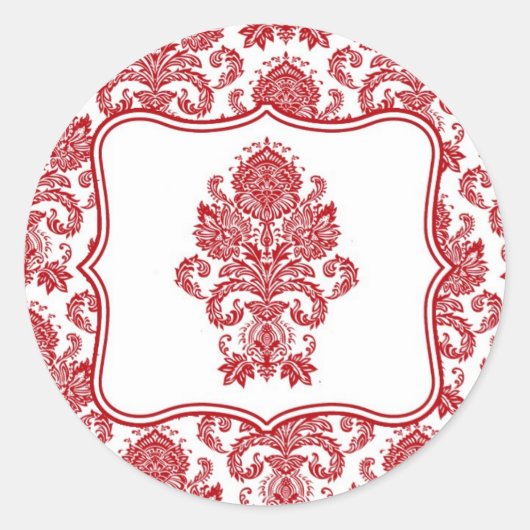 Sticker Rond 20 - 1,5 Enveloppe Sceau Rouge Crime Blanc Dentell (Devant)