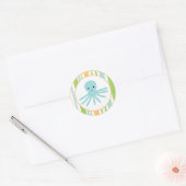 Sticker Rond 20 - 1,5" Enveloppe Sceau Striped Ocean Sea Life (Enveloppe)