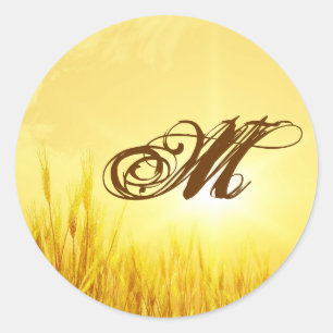 Sticker Rond 20 - 1,5 Enveloppe Sceau Sunrise Blé Pays rouille
