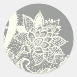 Sticker Rond 20 - 1,5 Enveloppe Sceau Vintage dentelle victorie